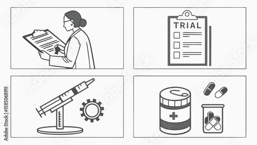 Clinical Study Icon Set