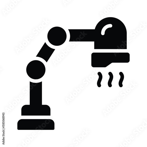 Trendy glyph style icon of steaming hair care machine