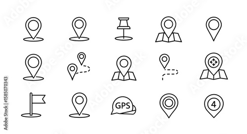Location Vector Icon Set | Map pin, destination, gps, flag, travel, direction, navigation, gps marker icons