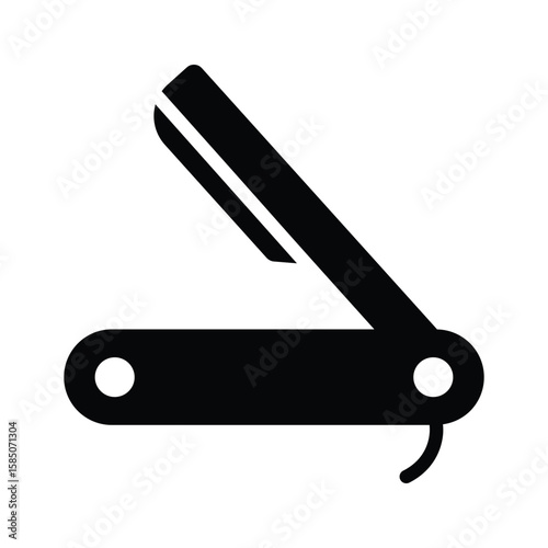A well designed glyph icon of double edge razor