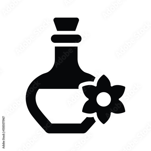 A visually engaging glyph icon of essential oil bottle