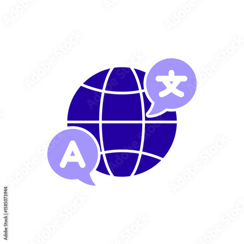 Icon a foreign language, isolated against a clean background.

