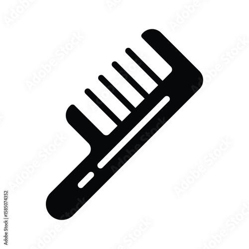 A customizable glyph icon of comb with wide teeth