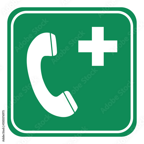 Call medical help sign, Emergency call symbol, Emergency Telephone sign, Flat vector illustration design.