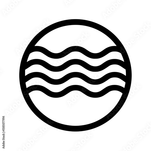 Wavy lines in a circle representing Earth's water space, symbolizing oceanic and aquatic ecosystems