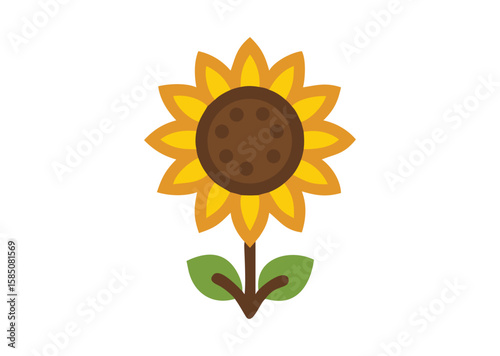 Sunflower flower Vector, Sunflower Icon Illustration