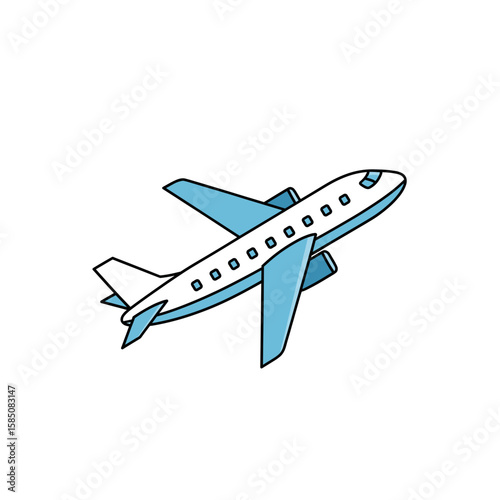 Soaring Skies A Minimalist Airplane Illustration for Travel and Aviation Concepts