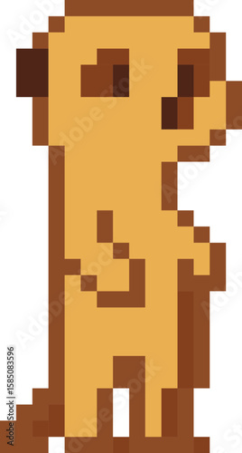 pixel illustration of meerkat