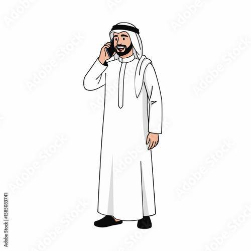 arab man with a mobile phone