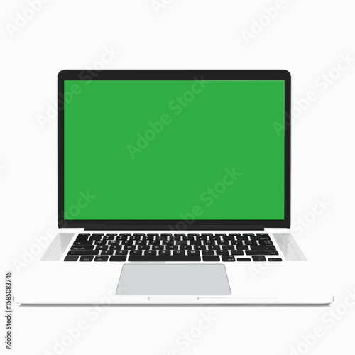 laptop isolated on white background green screen 