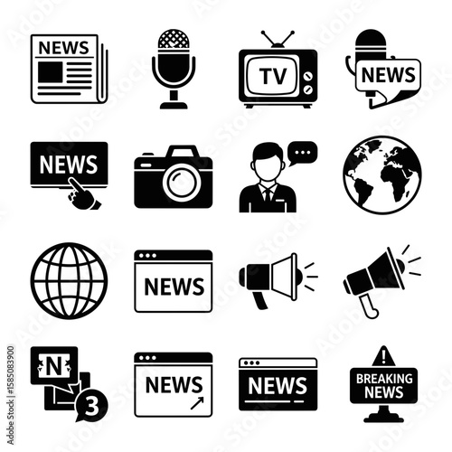 Breaking News Icons Communicate Up-to-date Information with These Essential Media Elements 