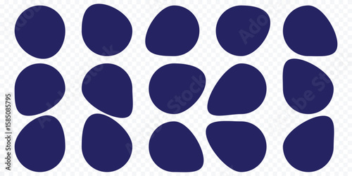 Organic shape round form set. curve background abstract shape frame. Doodle abstract liquid blob, wavy different form. Soft round oval pattern background. solid blob eps 10