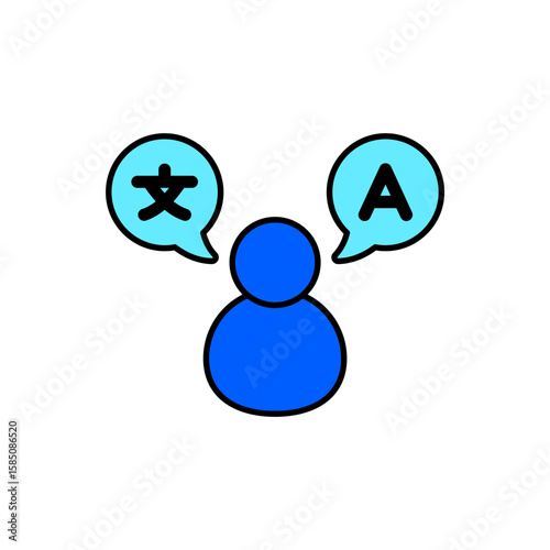 Icon a bilingual, isolated against a clean background.
