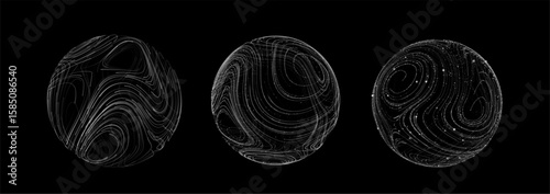 Abstract 3D Particle Sphere with Tech Science Data and AI Globe Network. Medical Digital Background for Conference or Neuron Research. Blue Vector Design with Light and Wave Effect.