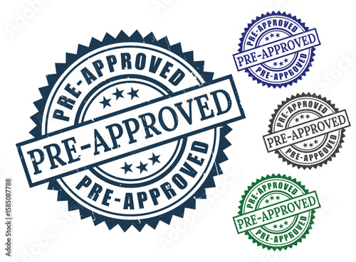 Pre-Approved Product Stamp Bundle, Grunge Style Certified Approval Labels  