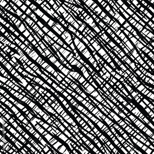 Seamless pattern, rough vector background, black and white