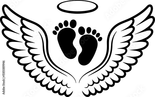 Baby Angel Decal Sticker – Cute Wing and Halo Design for Car, Tumbler, or Window

