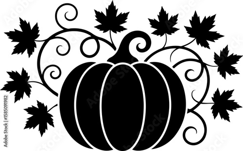 Autumnal abundance bountiful pumpkin silhouettes for harvest themed art | Premium Vector
