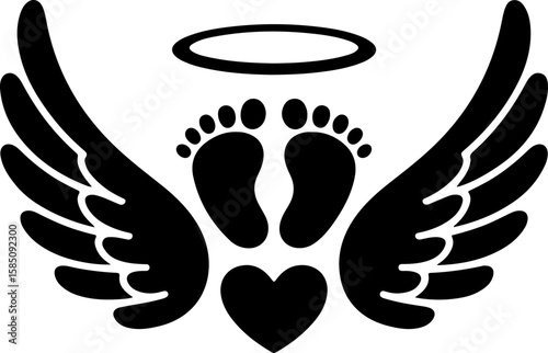 Baby Angel Decal Sticker – Wing and Halo Design for Car, Tumbler, and Window