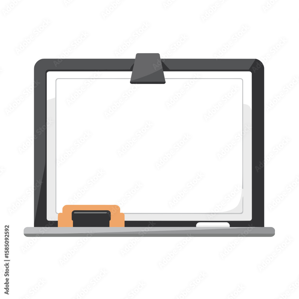 Whiteboard for presentations with eraser and marker offers versatile presentation space. Use this whiteboard for presentations to illustrate ideas or share information during business meetings Whiteboard for presentations with eraser and marker offers versatile presentation space. Use this whiteboard for presentations to illustrate ideas or share information during business meetings
