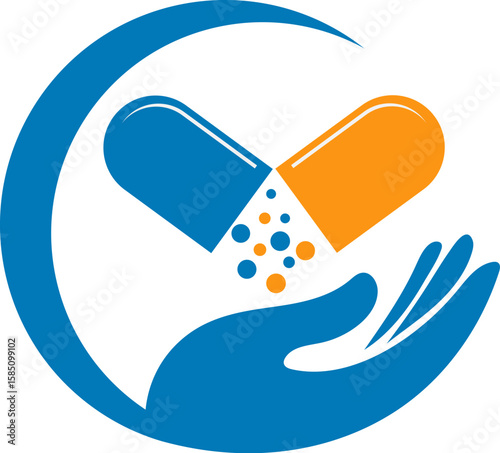 Pill capsule graphic illustration