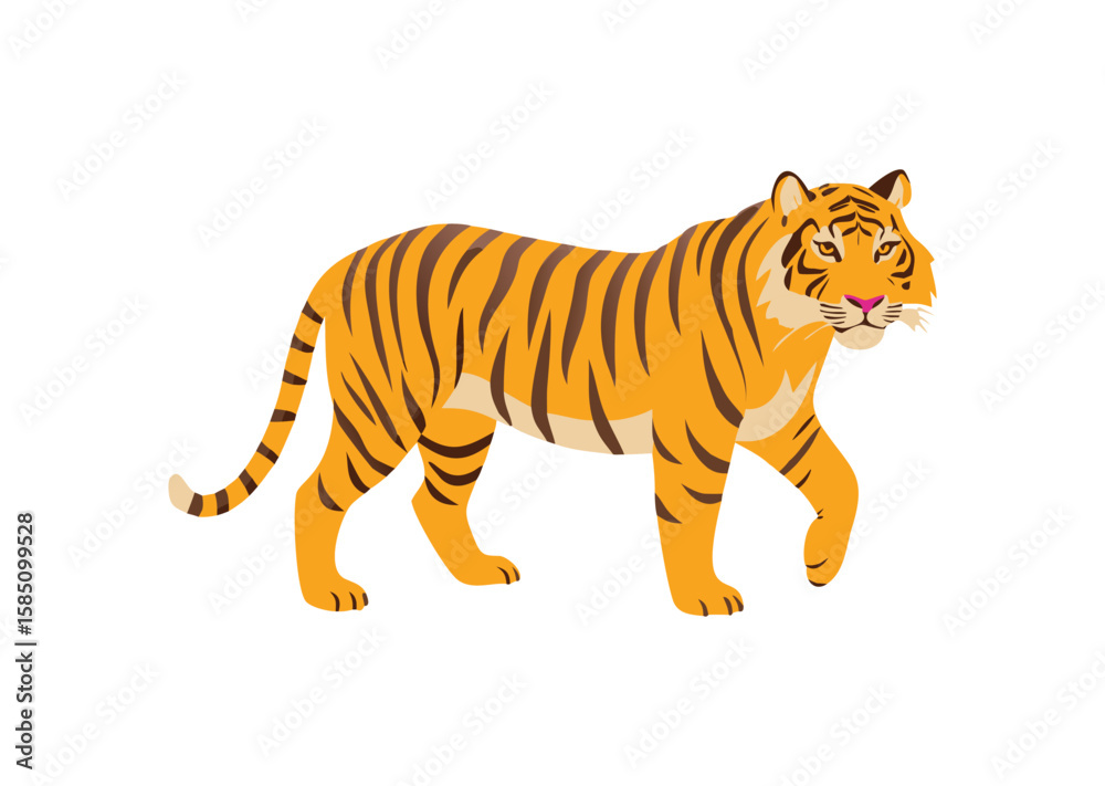 Fototapeta premium Realistic Tiger Vector, Tiger Icon Illustration