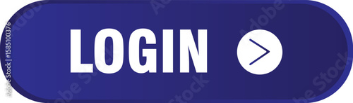 Professional blue login button with white text and arrow, ideal for website design and user interface elements
