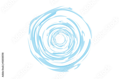 Circular water vortex or swirl illustration vector, isolated on white background. Concentric flowing lines that create a sense of depth and movement whirlpool