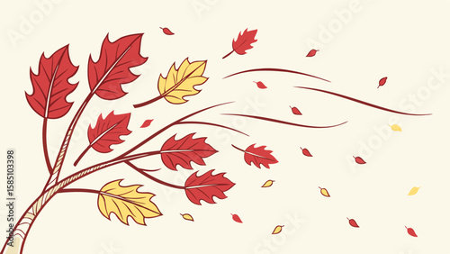 A serene autumn picnic scene unfolds under a large tree,