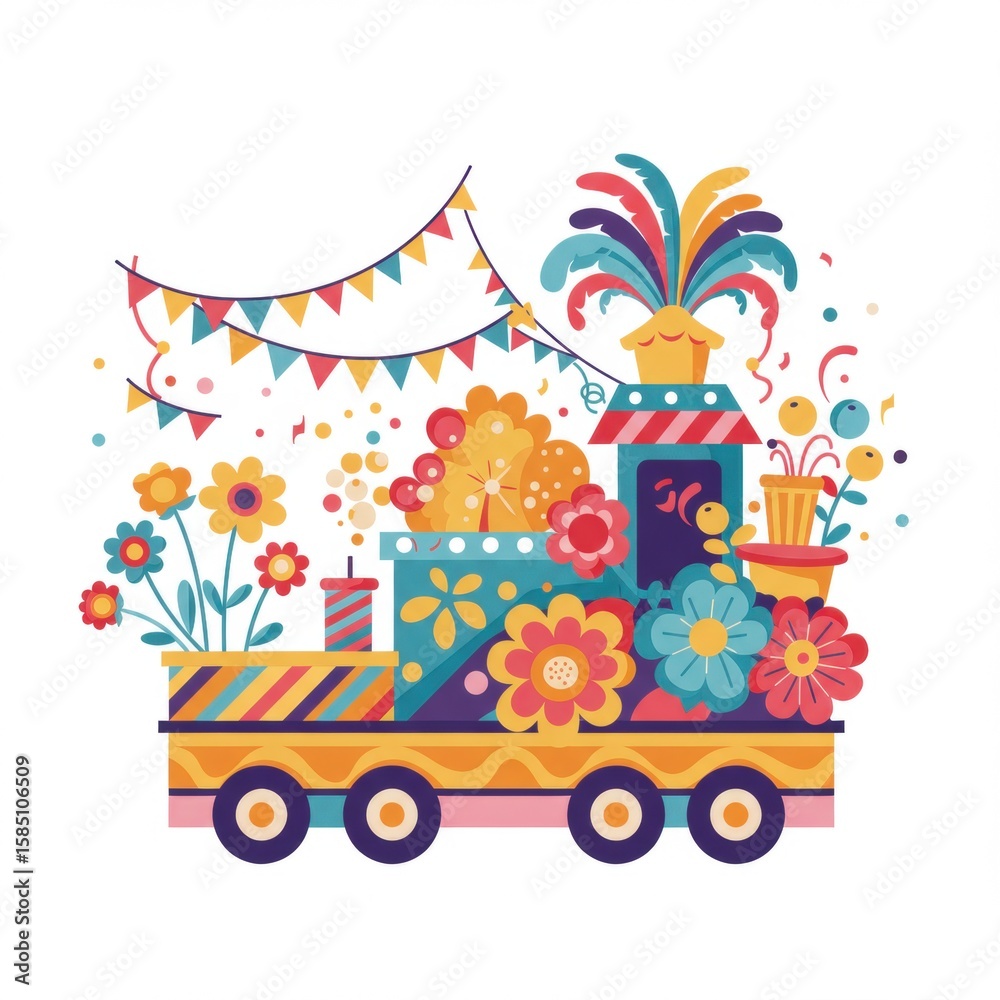 Obraz premium Minimal Carnival Vehicle Illustration