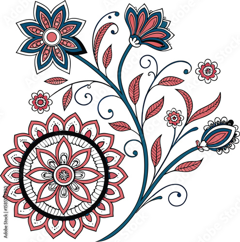 Black and White Mandala Flower Vector Set – Decorative Geometric Floral Designs