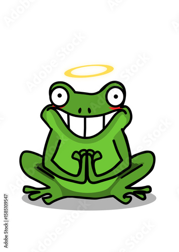 illustration of a meditating frog