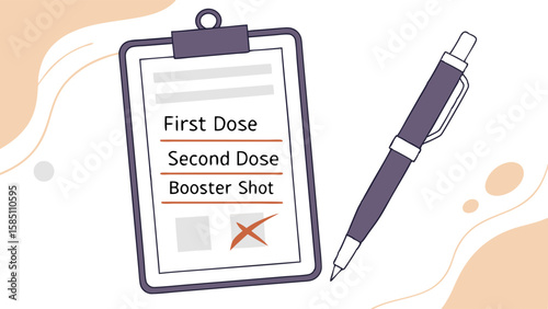 Clipboard with vaccination record showing a rejected booster shot.
