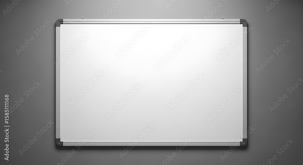 Obraz premium Blank Whiteboard Against Gray Wall