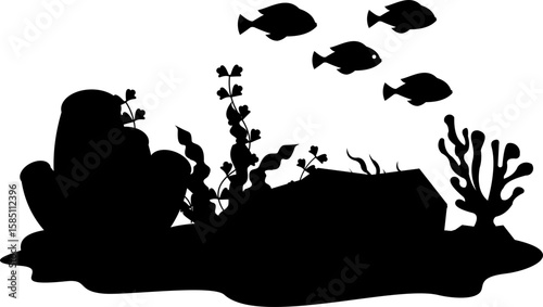 Underwater World Sea Bottom Silhouette