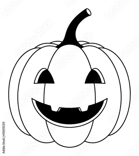 o'-Lantern Outline with Happy Expression
