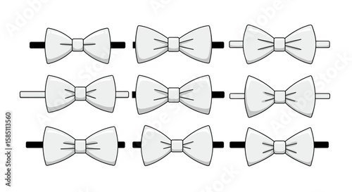 Elegant bow tie collection displayed in a minimal grid pattern