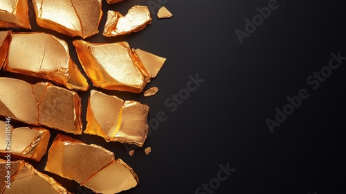 Rich golden foil texture creates a premium shimmering effect with vibrant warmth against a dark background
