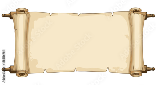 Ancient scroll with blank space for text on rustic parchment paper