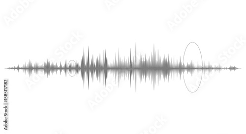 Minimalistic sound wave pattern with elegant monochrome design