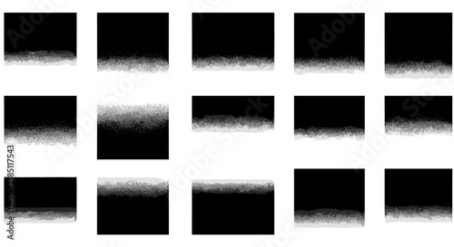 Futuristic halftone gradient collection with geometric rectangles