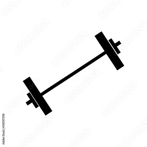 Weightlifting bar at angle in silhouette representing strength and competition