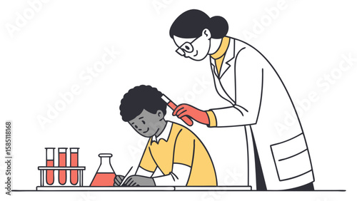 a patient and doktor illustration