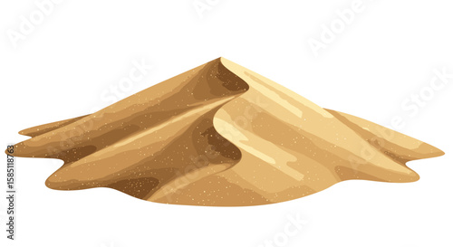 Realistic sand pile with smooth texture and detailed grain appearance