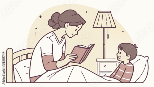 Mom and boy routine Every night