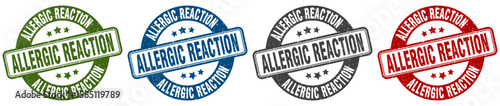 allergic reaction stamp. allergic reaction round stamp set isolated on white background