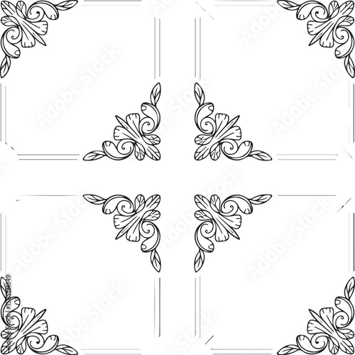 Minimal Flower Corner Border Vectors


