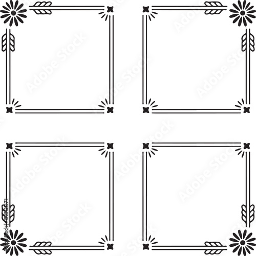 Minimal Flower Corner Border Vectors

