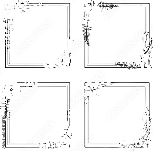 Minimal Flower Corner Border Vectors

