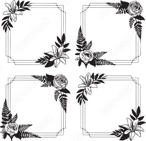 Black and White Ornamental Frame Pack

